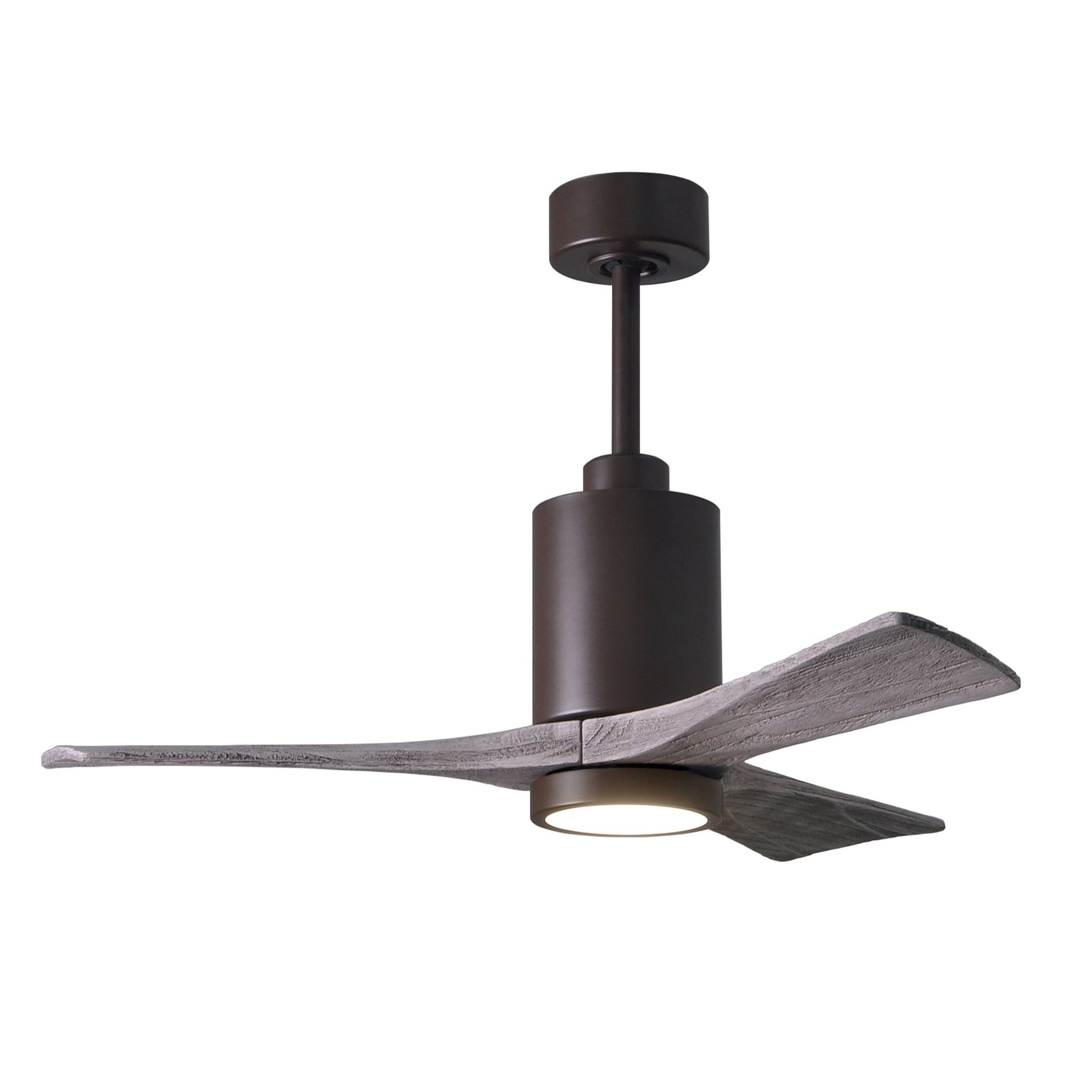 Matthews Fan Company Atlas Patricia-3 42" Textured Bronze Ceiling Fan With Solid Wood Blade In Barnwood Tone Finish