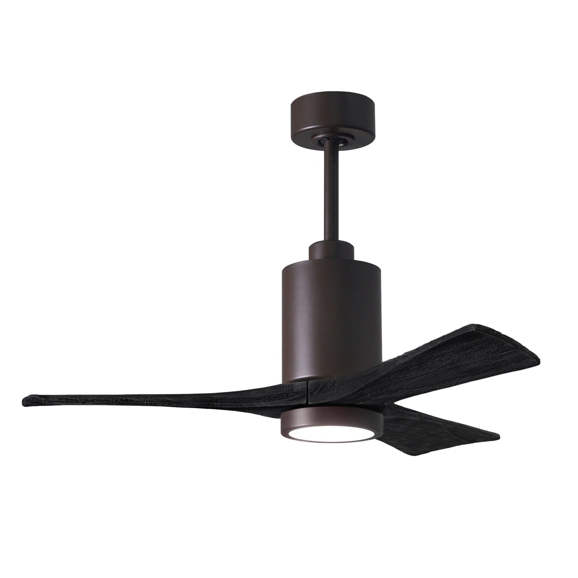 Matthews Fan Company Atlas Patricia-3 42" Textured Bronze Ceiling Fan With Solid Wood Blade In Matte Black Finish