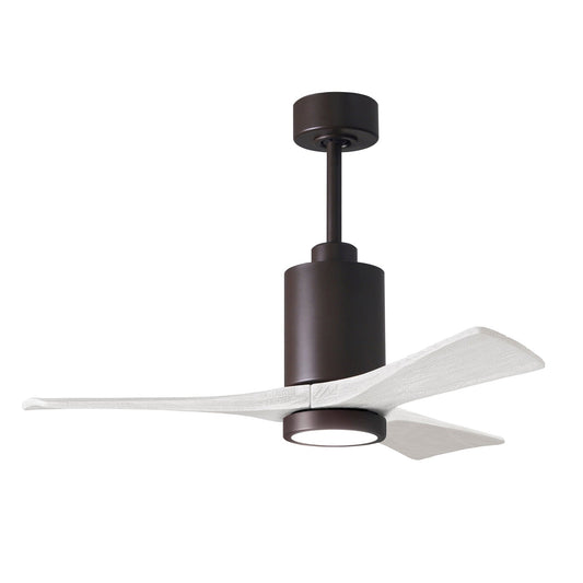 Matthews Fan Company Atlas Patricia-3 42" Textured Bronze Ceiling Fan With Solid Wood Blade In Matte White Finish