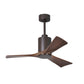 Matthews Fan Company Atlas Patricia-3 42" Textured Bronze Ceiling Fan With Solid Wood Blade In Walnut Tone Finish