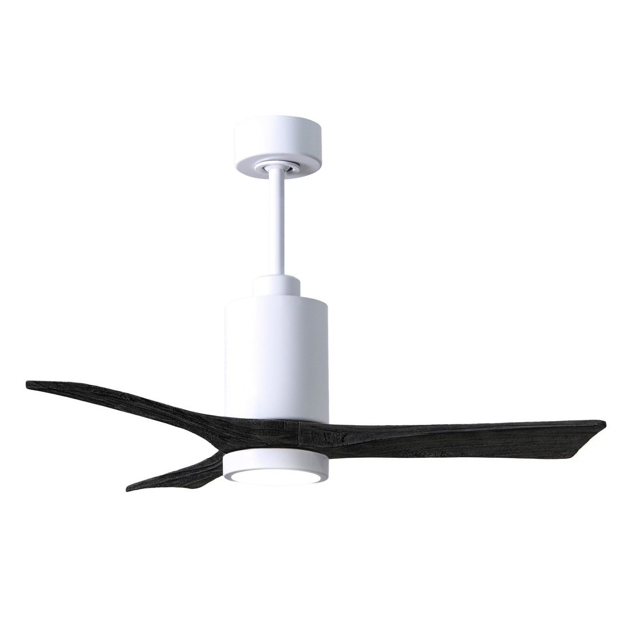 Matthews Fan Company Atlas Patricia-3 42" White Ceiling Fan With Solid Wood Blade In Matte Black Finish