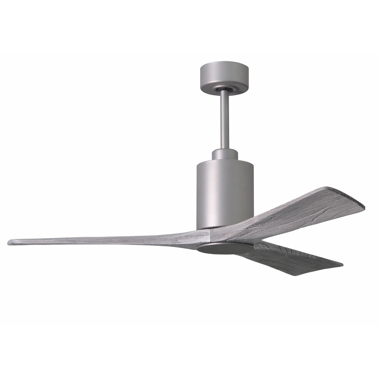 Matthews Fan Company Atlas Patricia-3 52" Brushed Nickel Ceiling Fan With Solid Wood Blade In Barnwood Tone Finish