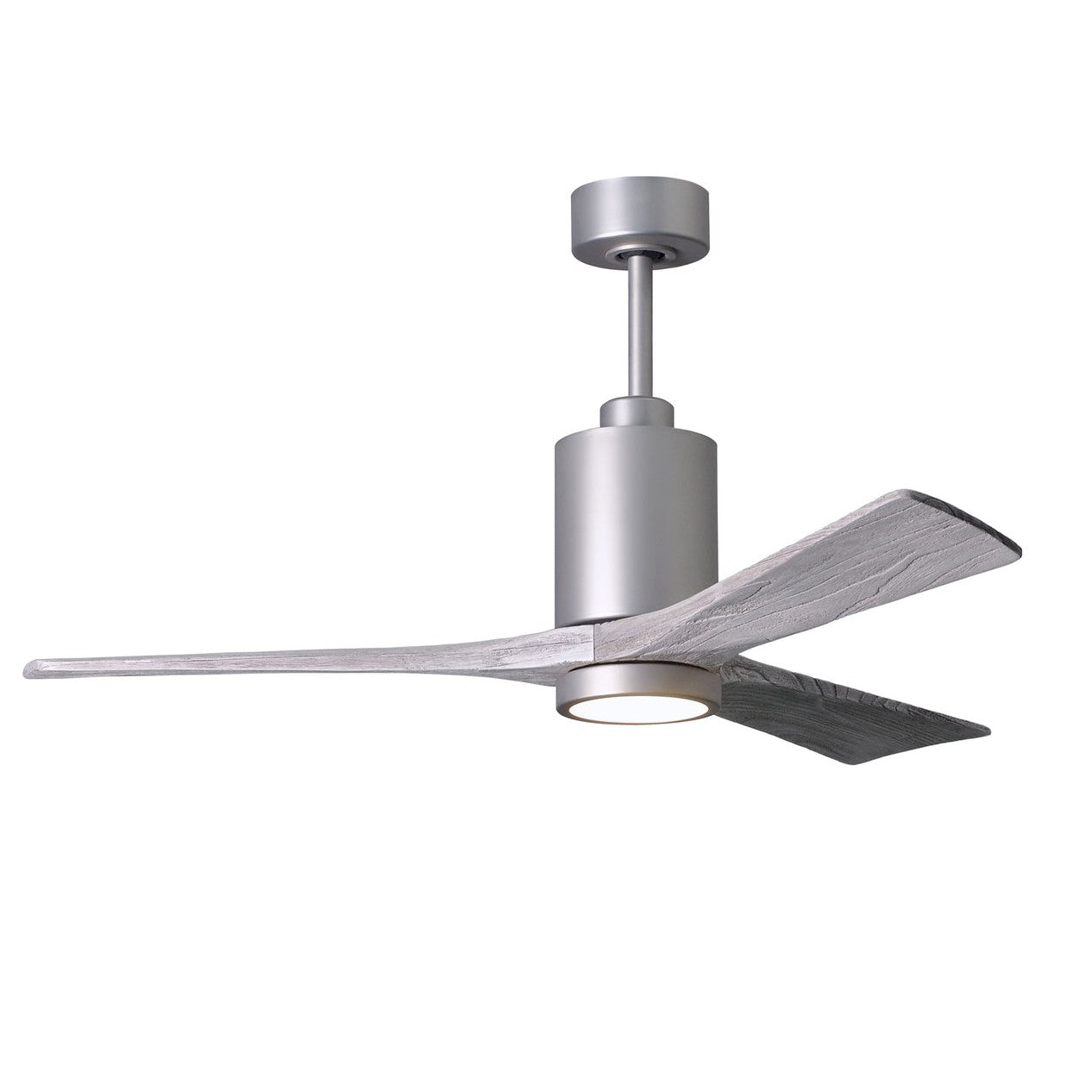 Matthews Fan Company Atlas Patricia-3 52" Brushed Nickel Ceiling Fan With Solid Wood Blade In Barnwood Tone Finish