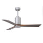 Matthews Fan Company Atlas Patricia-3 52" Brushed Nickel Ceiling Fan With Solid Wood Blade In Walnut Tone Finish