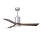 Matthews Fan Company Atlas Patricia-3 52" Brushed Nickel Ceiling Fan With Solid Wood Blade In Walnut Tone Finish