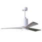 Matthews Fan Company Atlas Patricia-3 52" Gloss White Ceiling Fan With Solid Wood Blade In Barnwood Tone Finish