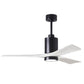 Matthews Fan Company Atlas Patricia-3 52" Matte Black Ceiling Fan With Solid Wood Blade In Matte White Finish