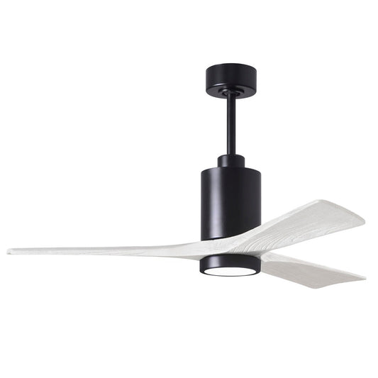 Matthews Fan Company Atlas Patricia-3 52" Matte Black Ceiling Fan With Solid Wood Blade In Matte White Finish