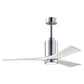 Matthews Fan Company Atlas Patricia-3 52" Polished Chrome Ceiling Fan With Solid Wood Blade In Matte White Finish