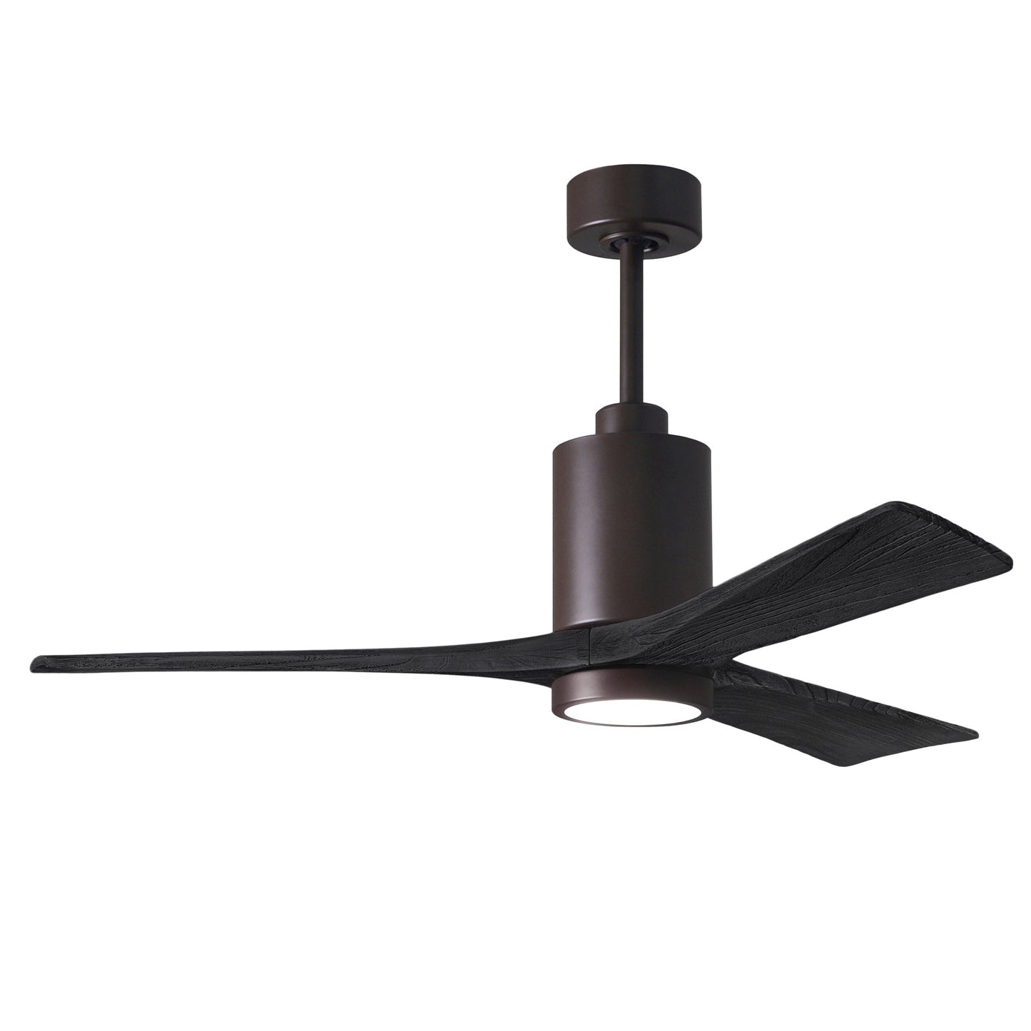 Matthews Fan Company Atlas Patricia-3 52" Textured Bronze Ceiling Fan With Solid Wood Blade In Matte Black Finish