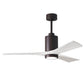 Matthews Fan Company Atlas Patricia-3 52" Textured Bronze Ceiling Fan With Solid Wood Blade In Matte White Finish