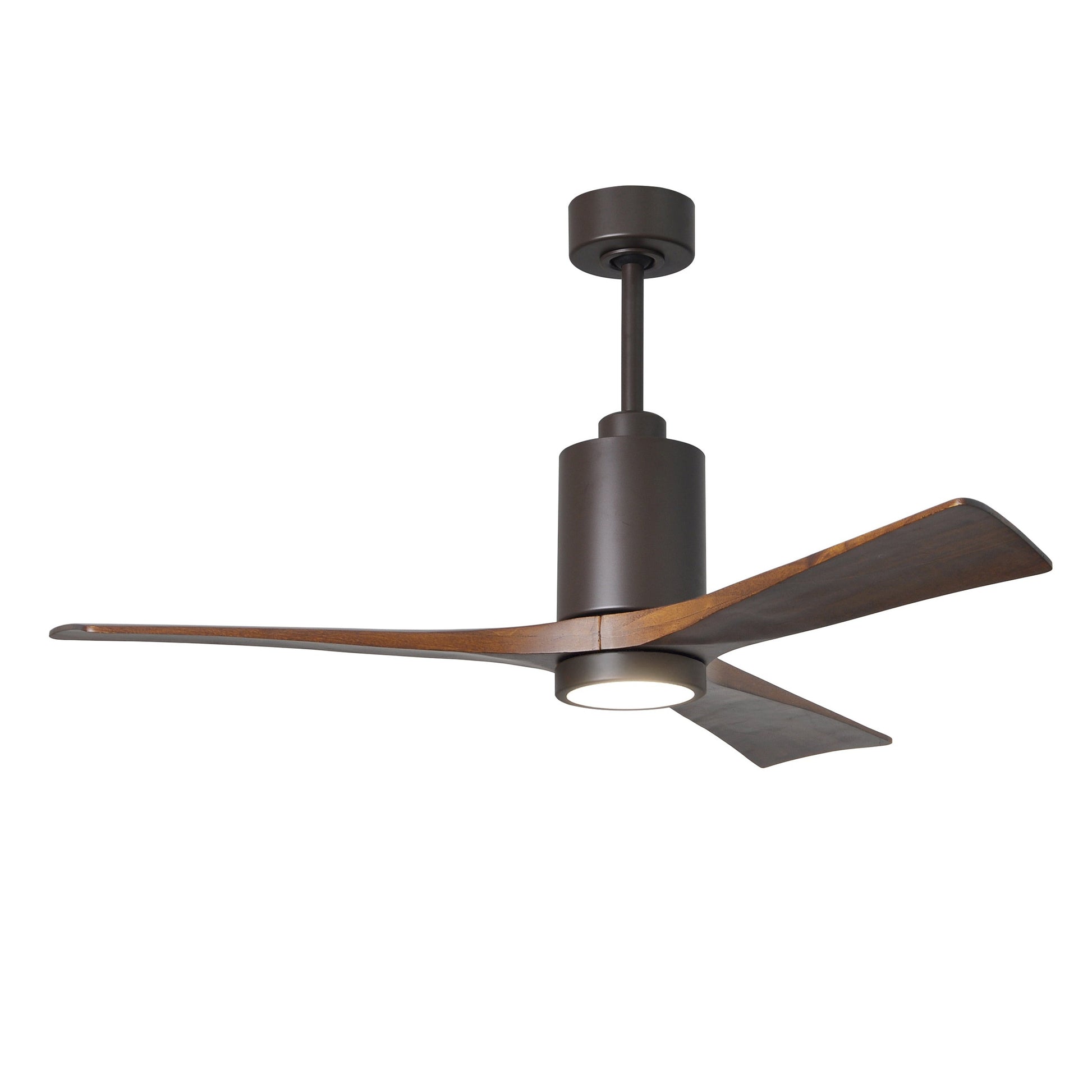 Matthews Fan Company Atlas Patricia-3 52" Textured Bronze Ceiling Fan With Solid Wood Blade In Walnut Tone Finish