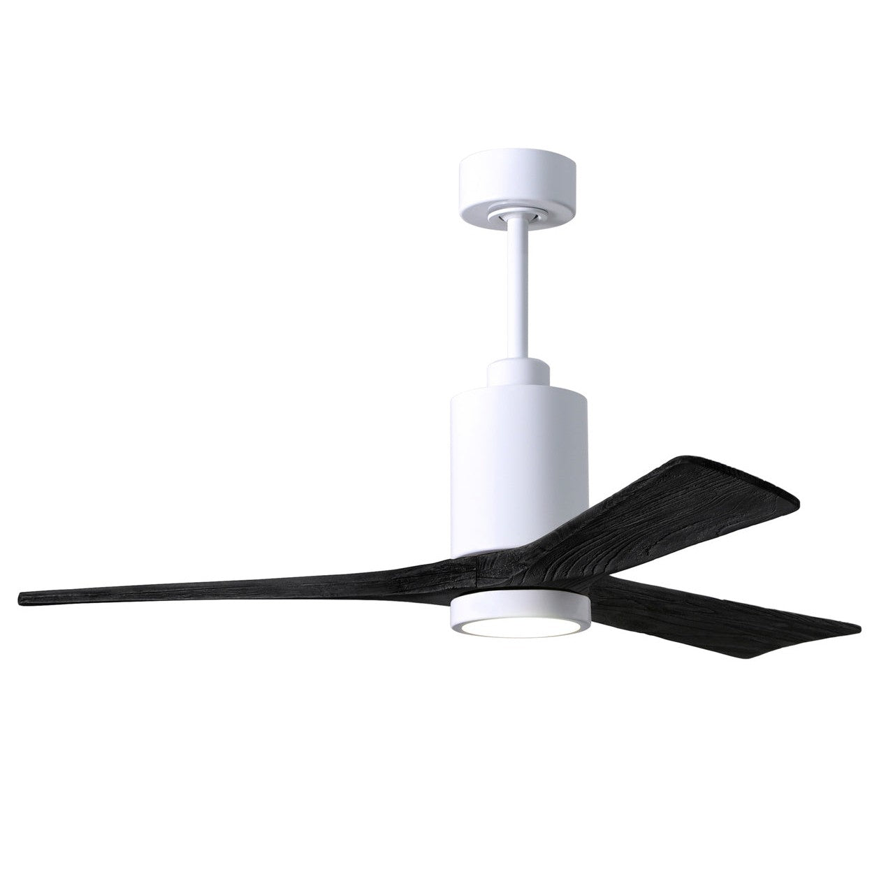 Matthews Fan Company Atlas Patricia-3 52" White Ceiling Fan With Solid Wood Blade In Matte Black Finish