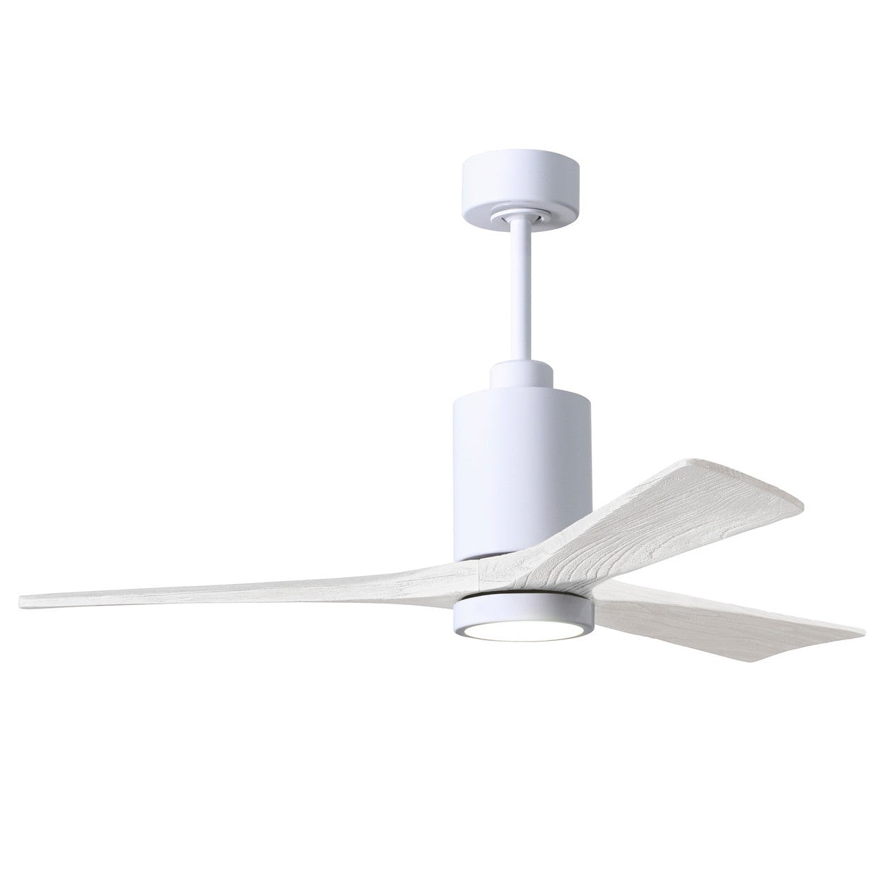 Matthews Fan Company Atlas Patricia-3 52" White Ceiling Fan With Solid Wood Blade In Matte White Finish