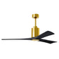 Matthews Fan Company Atlas Patricia-3 60" Brushed Brass Ceiling Fan With Solid Wood Blade In Matte Black Finish