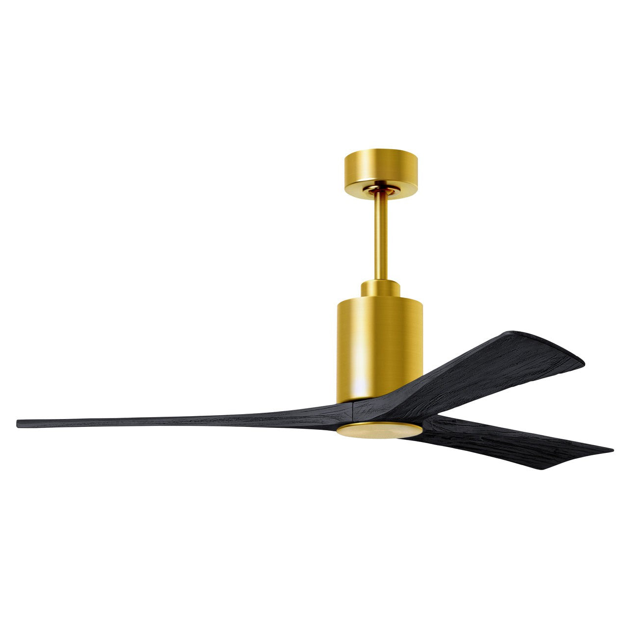 Matthews Fan Company Atlas Patricia-3 60" Brushed Brass Ceiling Fan With Solid Wood Blade In Matte Black Finish