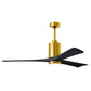 Matthews Fan Company Atlas Patricia-3 60" Brushed Brass Ceiling Fan With Solid Wood Blade In Matte Black Finish