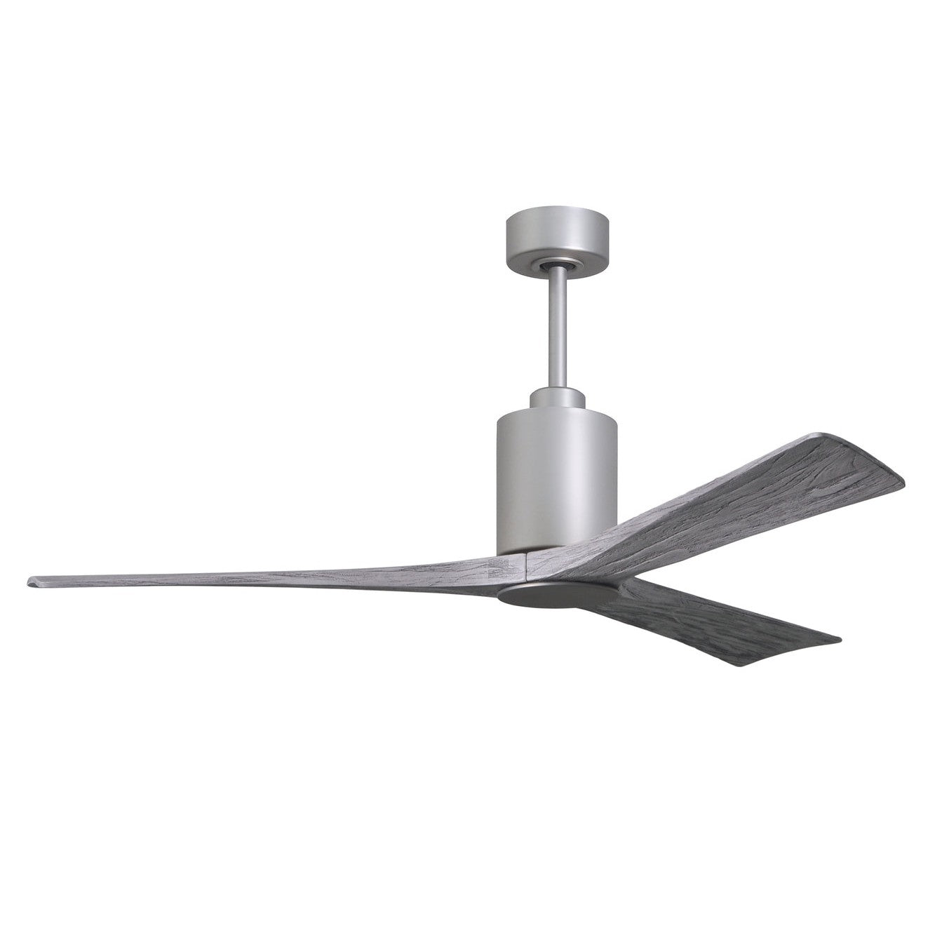 Matthews Fan Company Atlas Patricia-3 60" Brushed Nickel Ceiling Fan With Solid Wood Blade In Barnwood Tone Finish