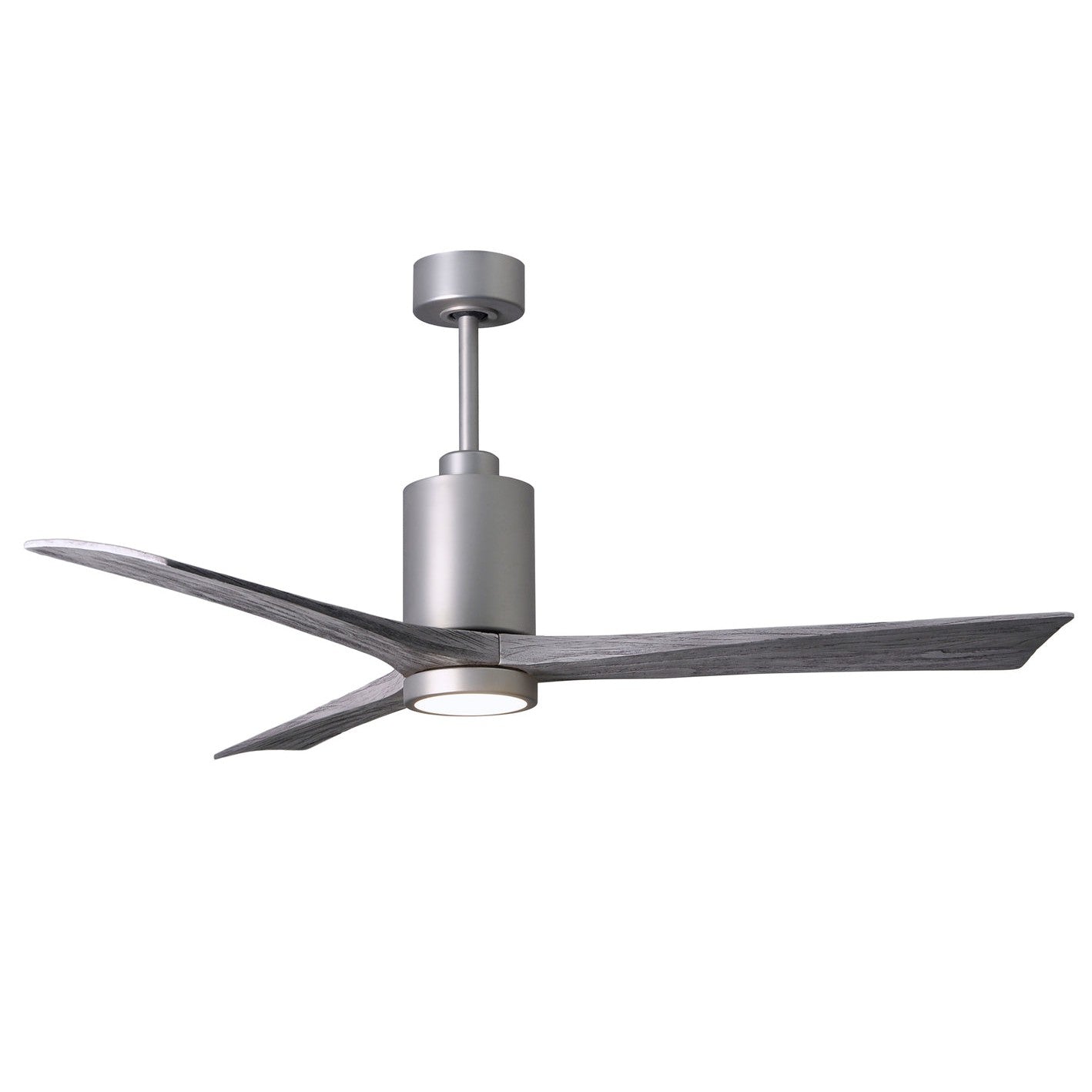 Matthews Fan Company Atlas Patricia-3 60" Brushed Nickel Ceiling Fan With Solid Wood Blade In Barnwood Tone Finish