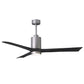 Matthews Fan Company Atlas Patricia-3 60" Brushed Nickel Ceiling Fan With Solid Wood Blade In Matte Black Finish