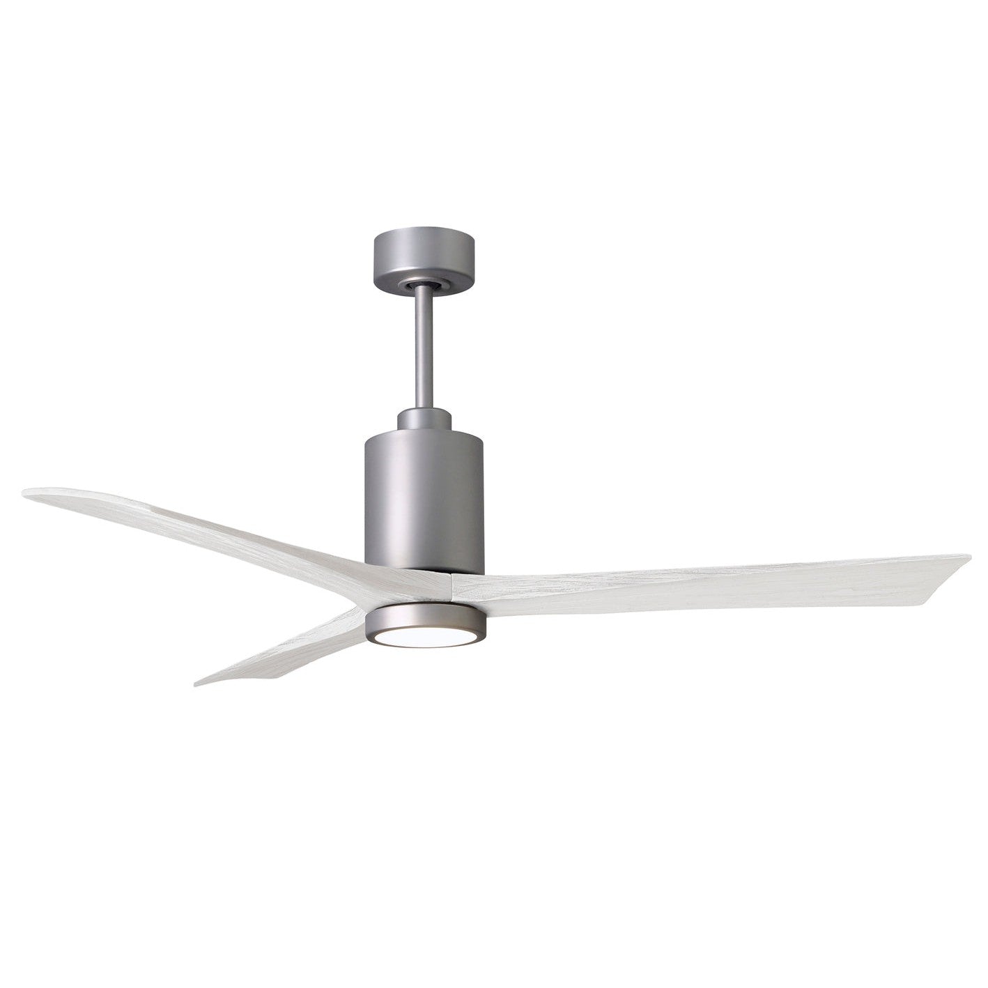 Matthews Fan Company Atlas Patricia-3 60" Brushed Nickel Ceiling Fan With Solid Wood Blade In Matte White Finish