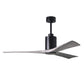 Matthews Fan Company Atlas Patricia-3 60" Matte Black Ceiling Fan With Solid Wood Blade In Barnwood Tone Finish