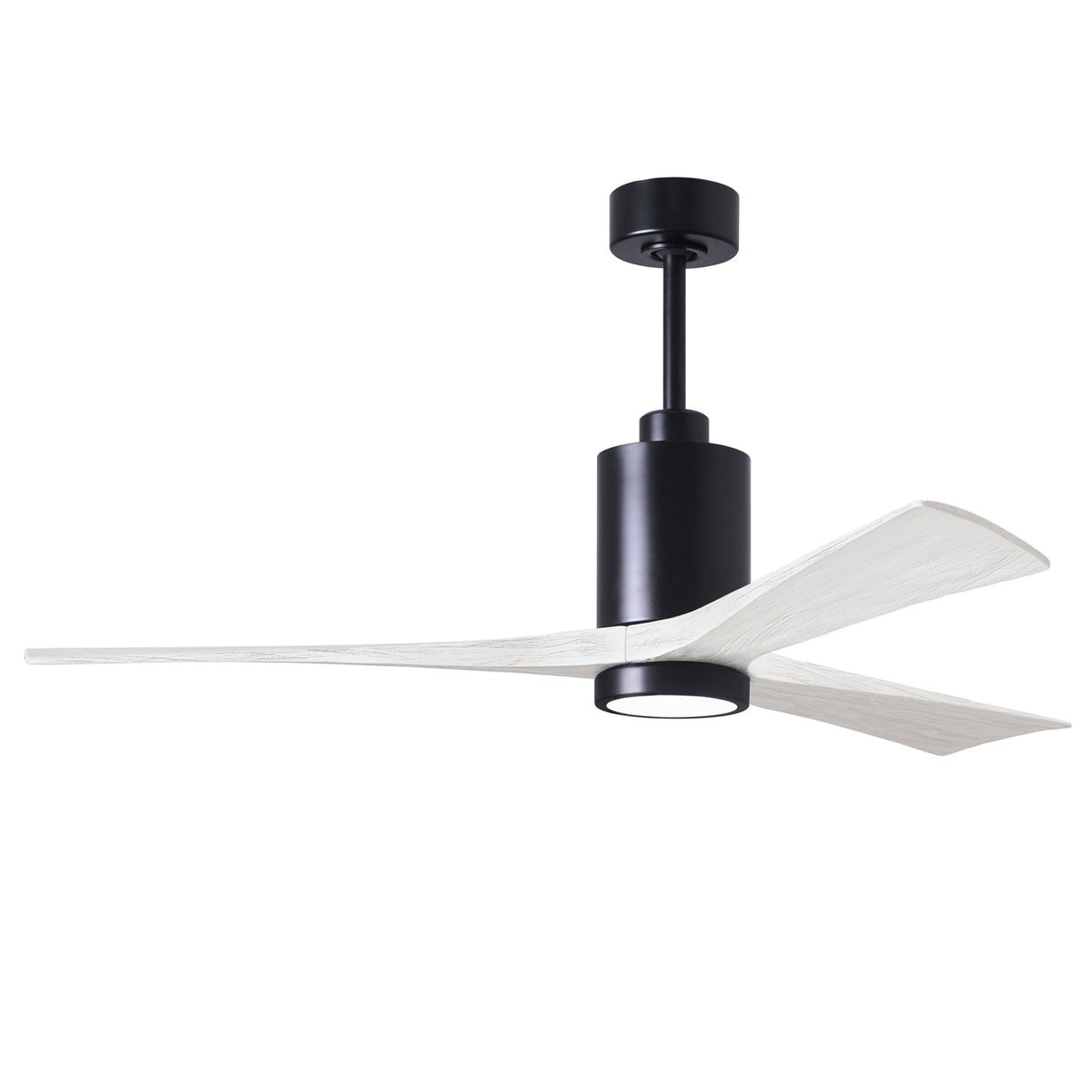 Matthews Fan Company Atlas Patricia-3 60" Matte Black Ceiling Fan With Solid Wood Blade In Matte White Finish