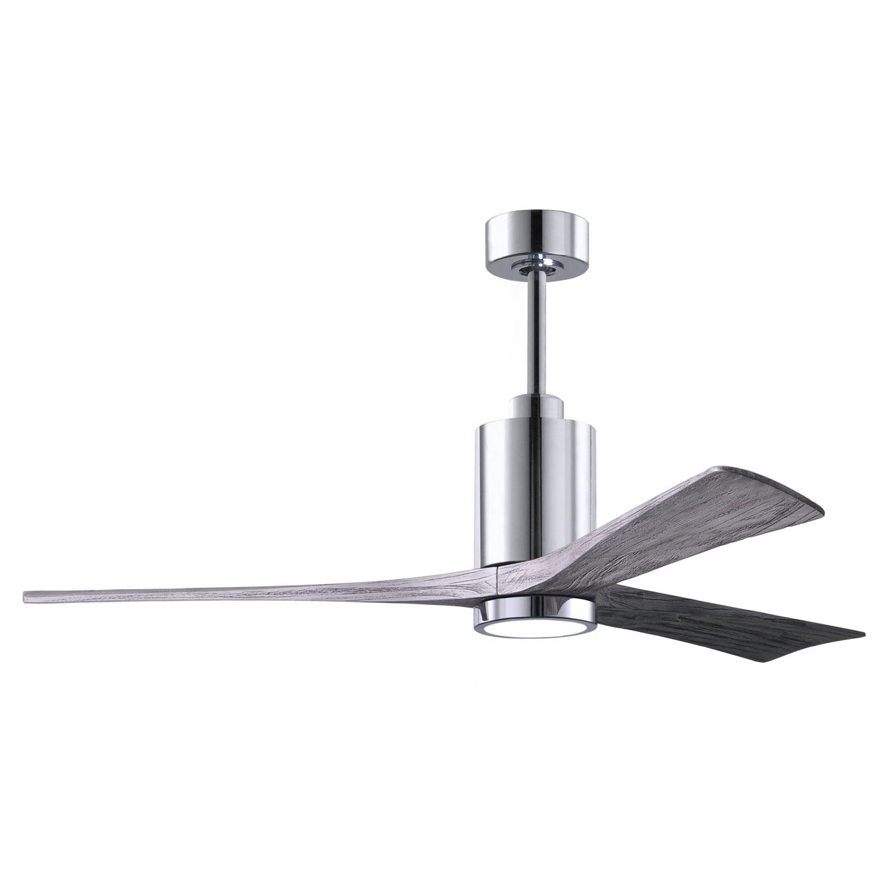 Matthews Fan Company Atlas Patricia-3 60" Polished Chrome Ceiling Fan With Solid Wood Blade In Barnwood Tone Finish