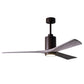 Matthews Fan Company Atlas Patricia-3 60" Textured Bronze Ceiling Fan With Solid Wood Blade In Barnwood Tone Finish