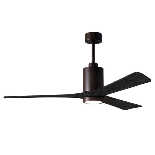 Matthews Fan Company Atlas Patricia-3 60" Textured Bronze Ceiling Fan With Solid Wood Blade In Matte Black Finish