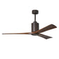 Matthews Fan Company Atlas Patricia-3 60" Textured Bronze Ceiling Fan With Solid Wood Blade In Walnut Tone Finish