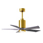 Matthews Fan Company Atlas Patricia-5 42" Brushed Brass Ceiling Fan With Solid Wood Blade In Barnwood Tone Finish