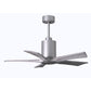 Matthews Fan Company Atlas Patricia-5 42" Brushed Nickel Ceiling Fan With Solid Wood Blade In Barnwood Tone Finish