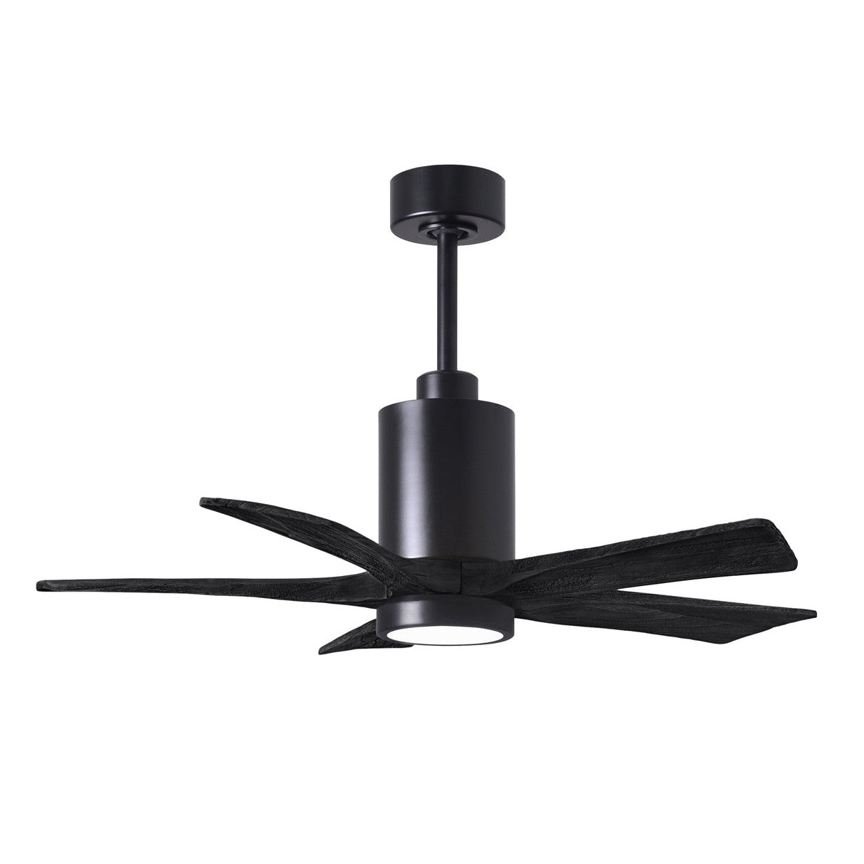 Matthews Fan Company Atlas Patricia-5 42" Matte Black Ceiling Fan With Solid Wood Blade In Matte Black Finish