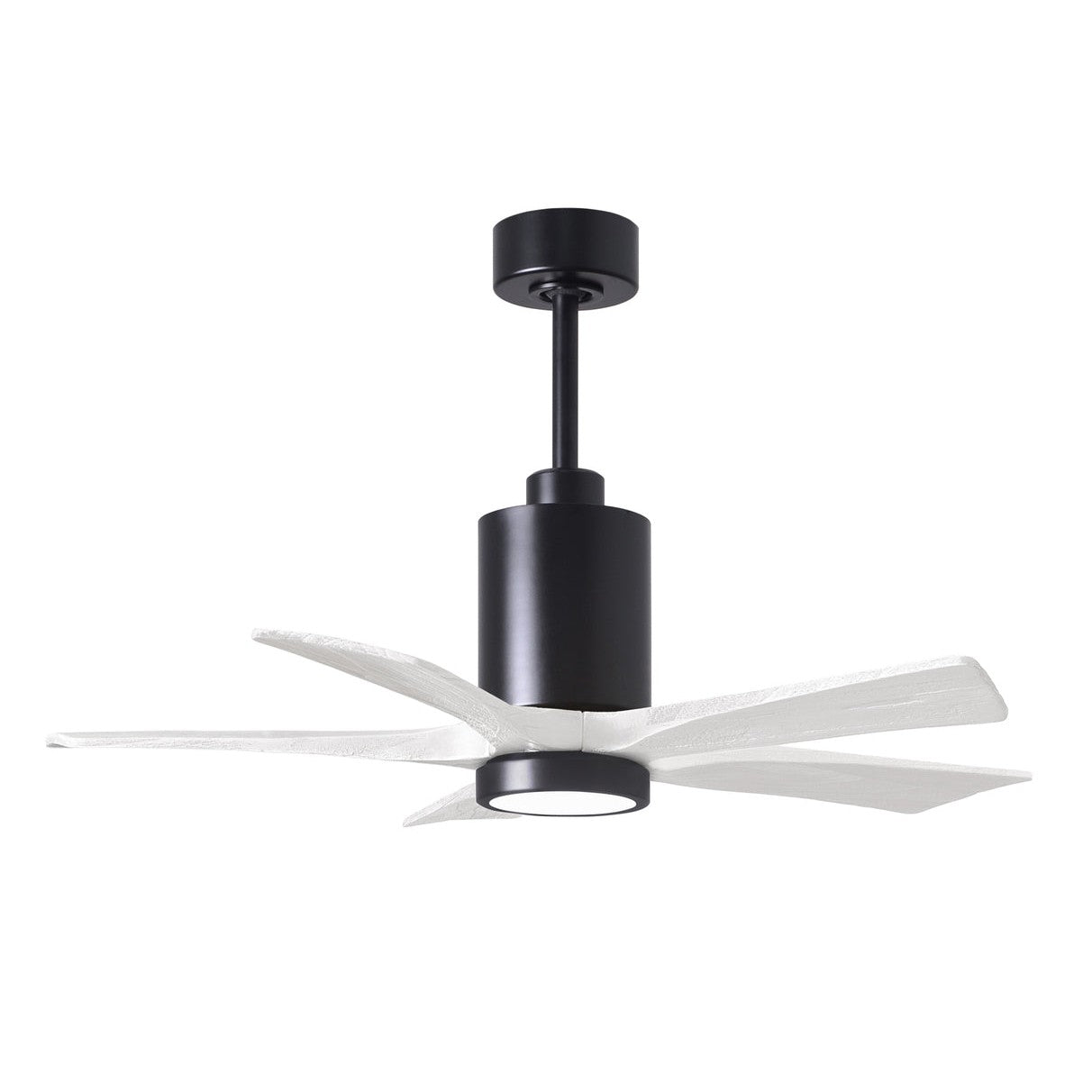 Matthews Fan Company Atlas Patricia-5 42" Matte Black Ceiling Fan With Solid Wood Blade In Matte White Finish