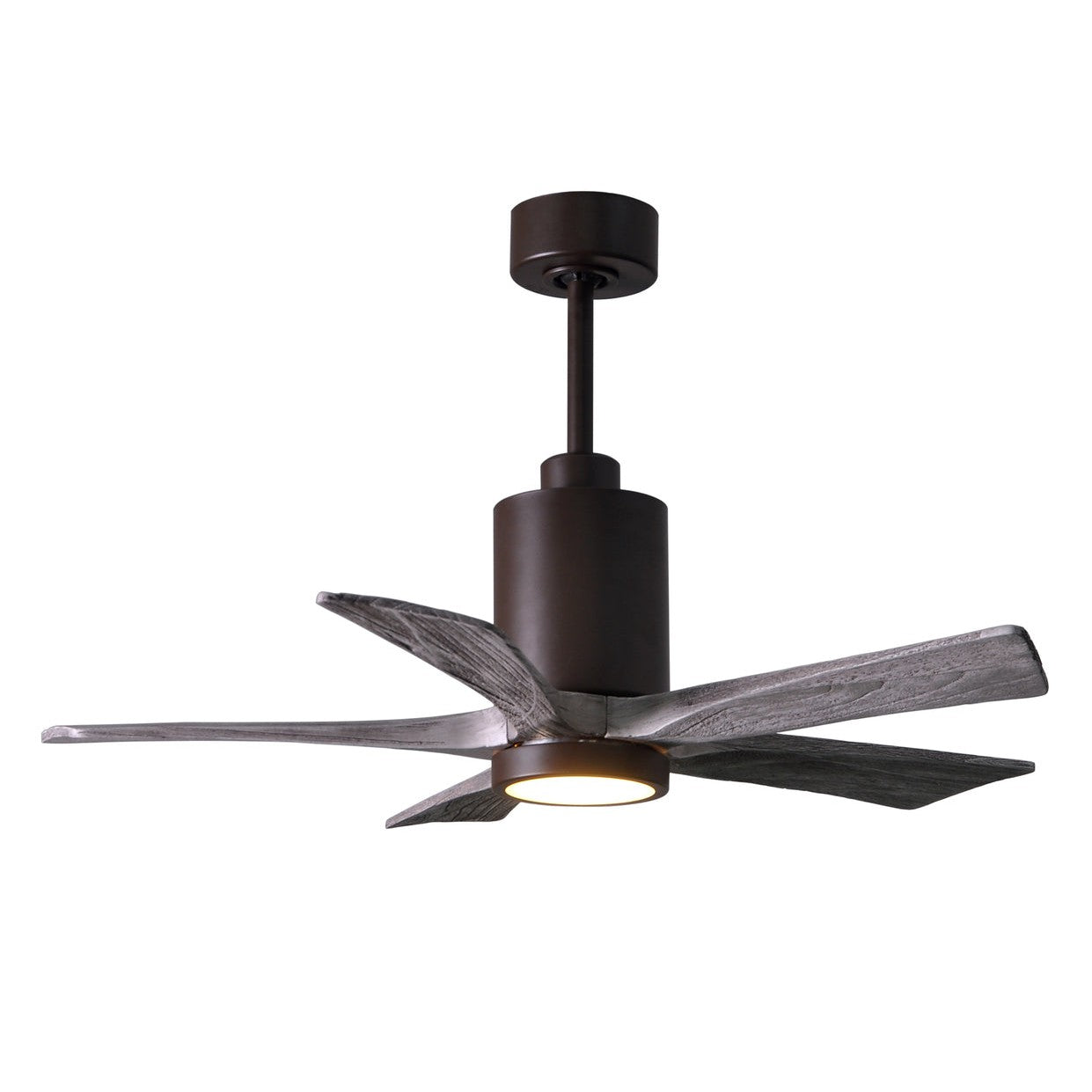 Matthews Fan Company Atlas Patricia-5 42" Textured Bronze Ceiling Fan With Solid Wood Blade In Barnwood Tone Finish