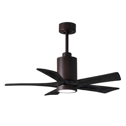 Matthews Fan Company Atlas Patricia-5 42" Textured Bronze Ceiling Fan With Solid Wood Blade In Matte Black Finish