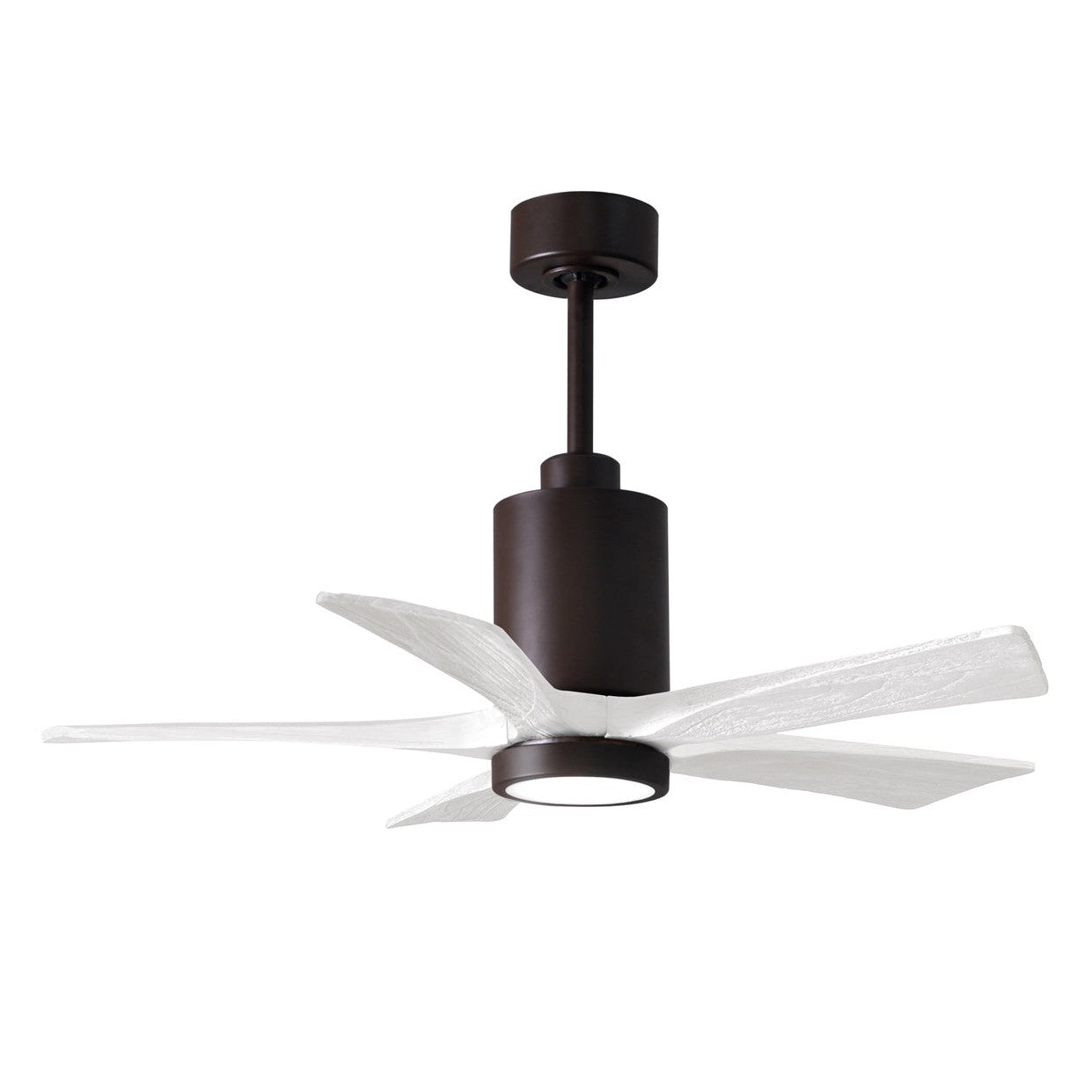 Matthews Fan Company Atlas Patricia-5 42" Textured Bronze Ceiling Fan With Solid Wood Blade In Matte White Finish