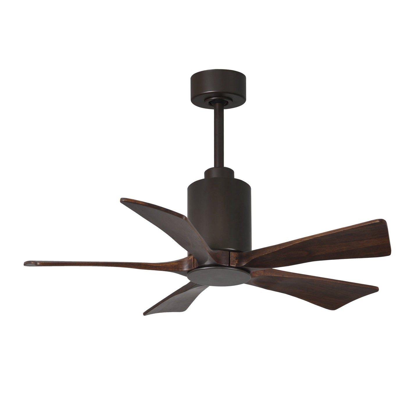 Matthews Fan Company Atlas Patricia-5 42" Textured Bronze Ceiling Fan With Solid Wood Blade In Walnut Tone Finish