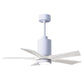 Matthews Fan Company Atlas Patricia-5 42" White Ceiling Fan With Solid Wood Blade In Matte White Finish