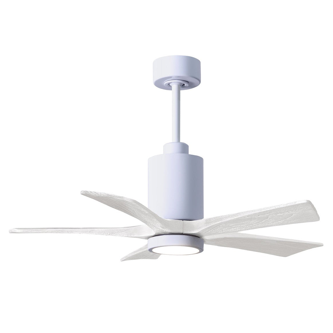 Matthews Fan Company Atlas Patricia-5 42" White Ceiling Fan With Solid Wood Blade In Matte White Finish