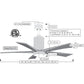 Matthews Fan Company Atlas Patricia-5 52" Brushed Nickel Ceiling Fan With Solid Wood Blade In Matte White Finish