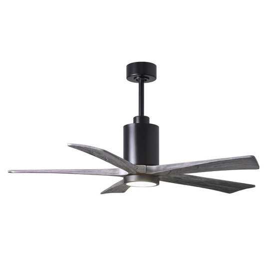 Matthews Fan Company Atlas Patricia-5 52" Matte Black Ceiling Fan With Solid Wood Blade In Barnwood Tone Finish