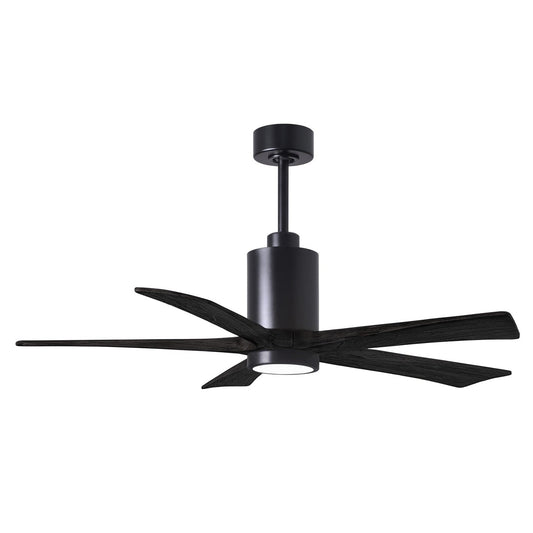 Matthews Fan Company Atlas Patricia-5 52" Matte Black Ceiling Fan With Solid Wood Blade In Matte Black Finish