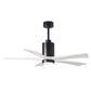 Matthews Fan Company Atlas Patricia-5 52" Matte Black Ceiling Fan With Solid Wood Blade In Matte White Finish