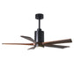 Matthews Fan Company Atlas Patricia-5 52" Matte Black Ceiling Fan With Solid Wood Blade In Walnut Tone Finish