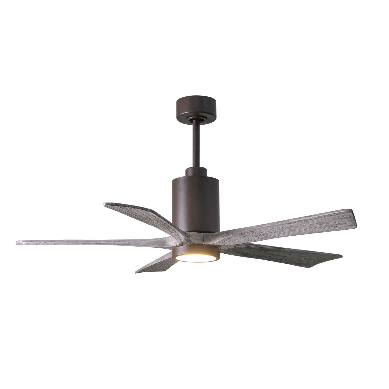 Matthews Fan Company Atlas Patricia-5 52" Textured Bronze Ceiling Fan With Solid Wood Blade In Barnwood Tone Finish