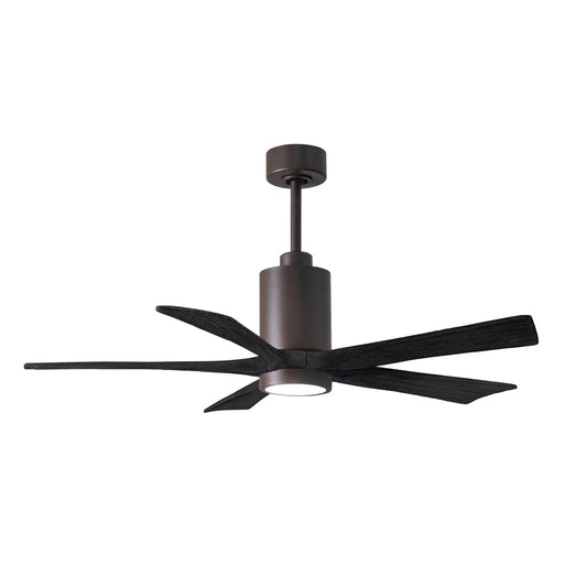 Matthews Fan Company Atlas Patricia-5 52" Textured Bronze Ceiling Fan With Solid Wood Blade In Matte Black Finish