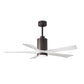 Matthews Fan Company Atlas Patricia-5 52" Textured Bronze Ceiling Fan With Solid Wood Blade In Matte White Finish