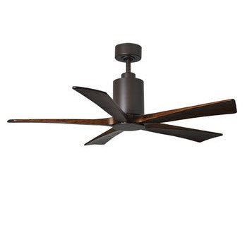 Matthews Fan Company Atlas Patricia-5 52" Textured Bronze Ceiling Fan With Solid Wood Blade In Walnut Tone Finish